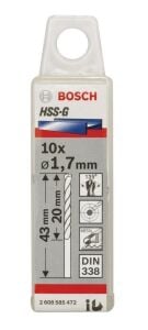 Bosch HSS-G 1,7x43 mm Metal Matkap Ucu 10'lu 2608585472