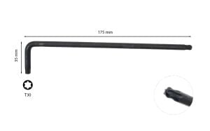 Ceta Form T30 Uzun Topbaşlı Torx Allen (Alyan) Anahtar 730B