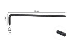 Ceta Form T30 Uzun Topbaşlı Torx Allen (Alyan) Anahtar 730B