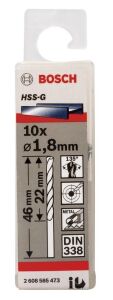 Bosch HSS-G 1,8x46 mm Metal Matkap Ucu 10'lu Paket 2608585473