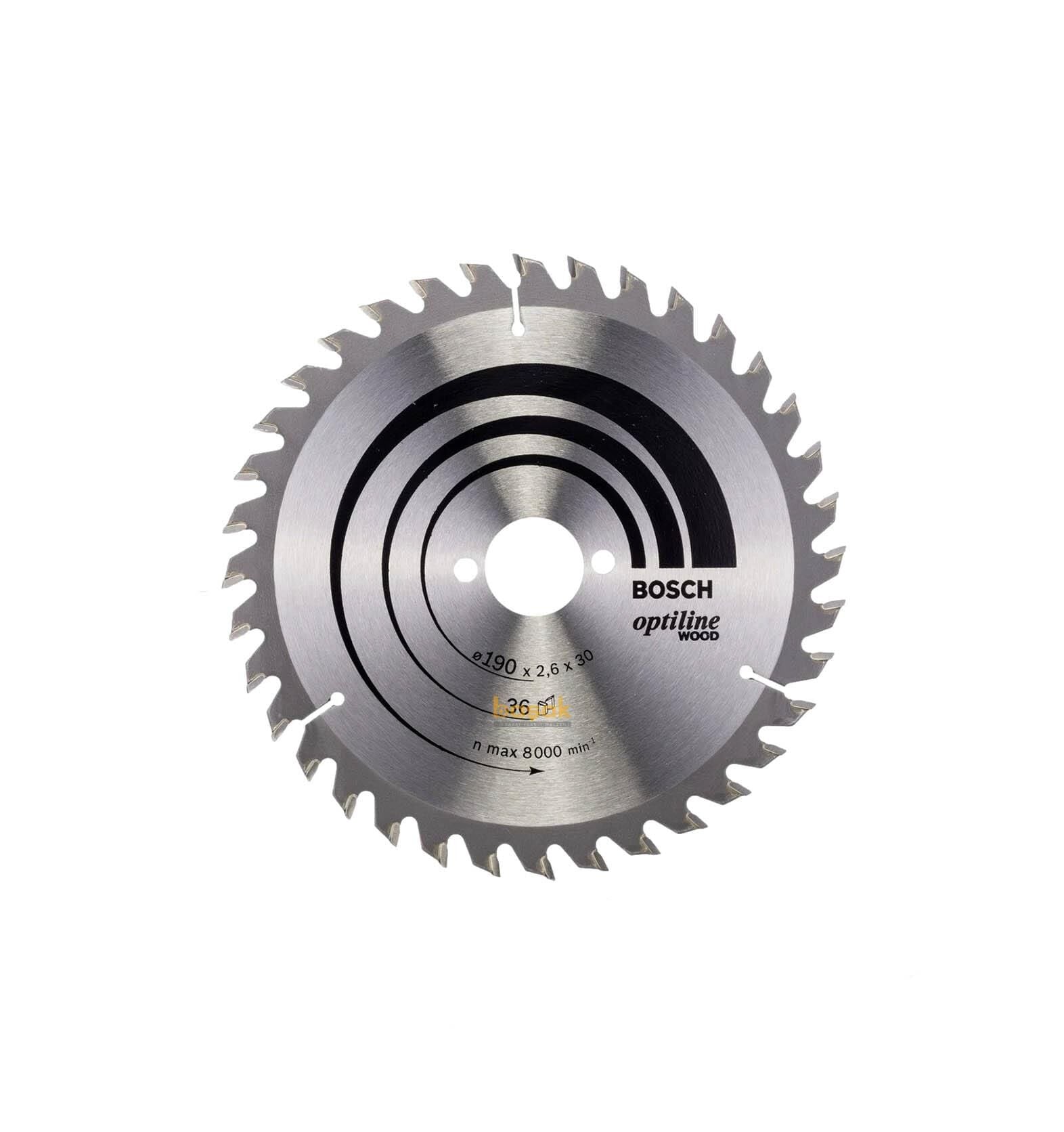 Bosch Optiline Ahşap 190x30 mm 36 Diş Daire Testere Bıçağı 2608640616