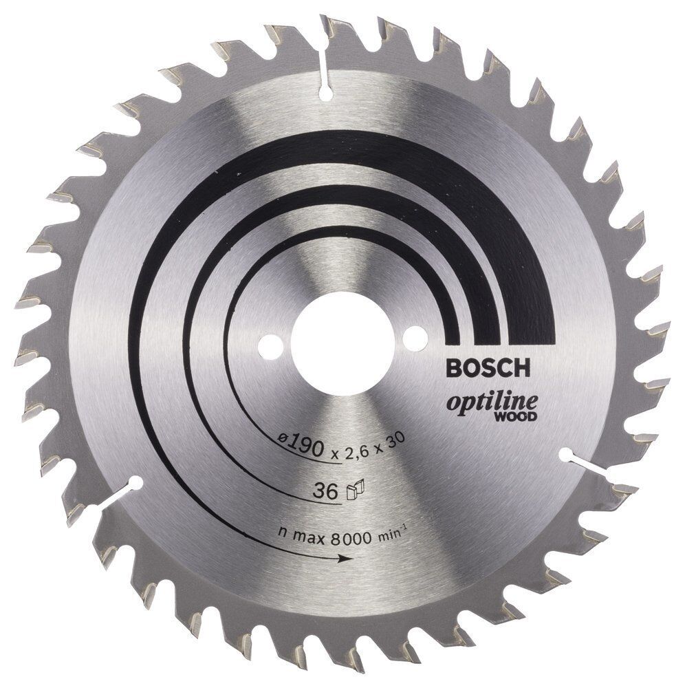 Bosch Optiline Ahşap 190x30 mm 36 Diş Daire Testere Bıçağı 2608640616