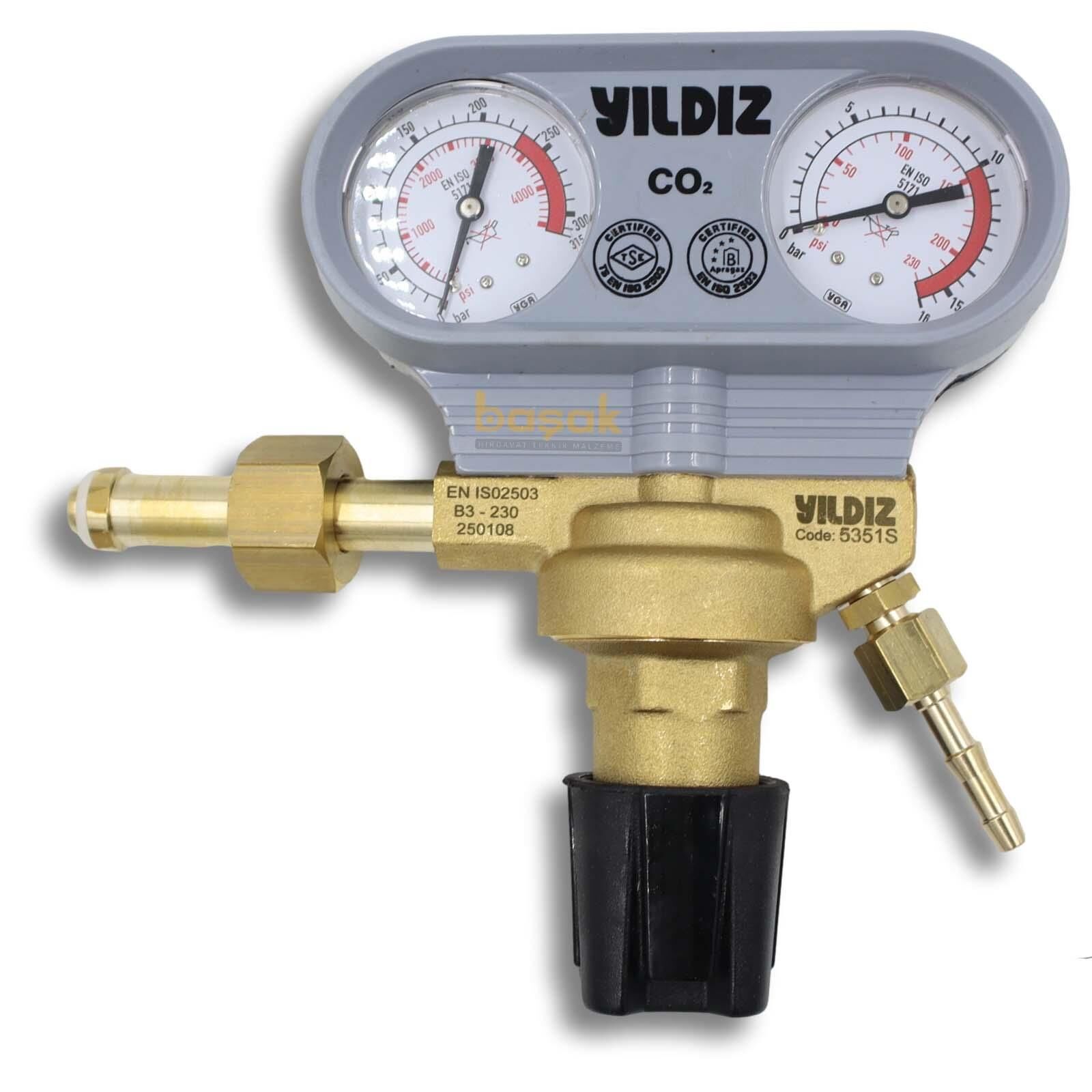 Yıldız 5351S 0-10 Bar CO2 Karbondioksit Basınç Düşürücü Saat