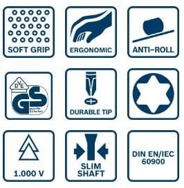 Bosch T30 x 125 mm VDE İzeloleli Torx Uçlu Tornavida 1600A02NC9