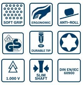 Bosch T30 x 125 mm VDE İzeloleli Torx Uçlu Tornavida 1600A02NC9