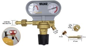 Yıldız 5360S 0-10 Bar Helyum Basınç Düşürücü Saat