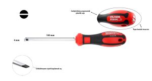 Ceta Form 4 x 100 mm Kabin Tipi Düz Tornavida F10-040-100