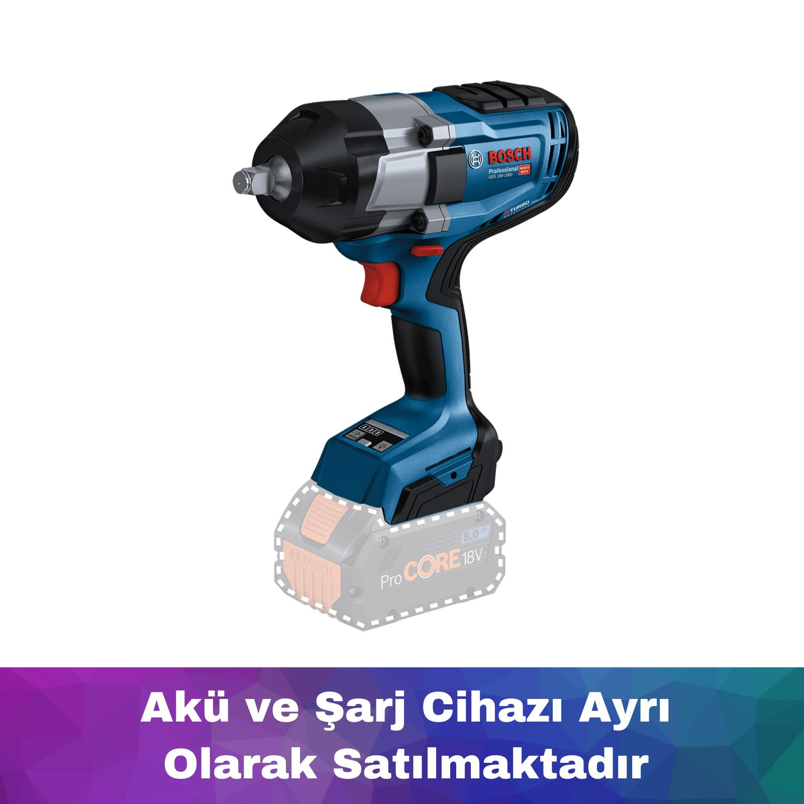 Bosch GDS 18V-1000 (Akü ve Şarj Yoktur) Darbeli Somun Sıkma Makinesi 06019J8300