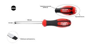 Ceta Form 5,5 x 100 mm Atölye Tipi Düz Tornavida F10-055-100