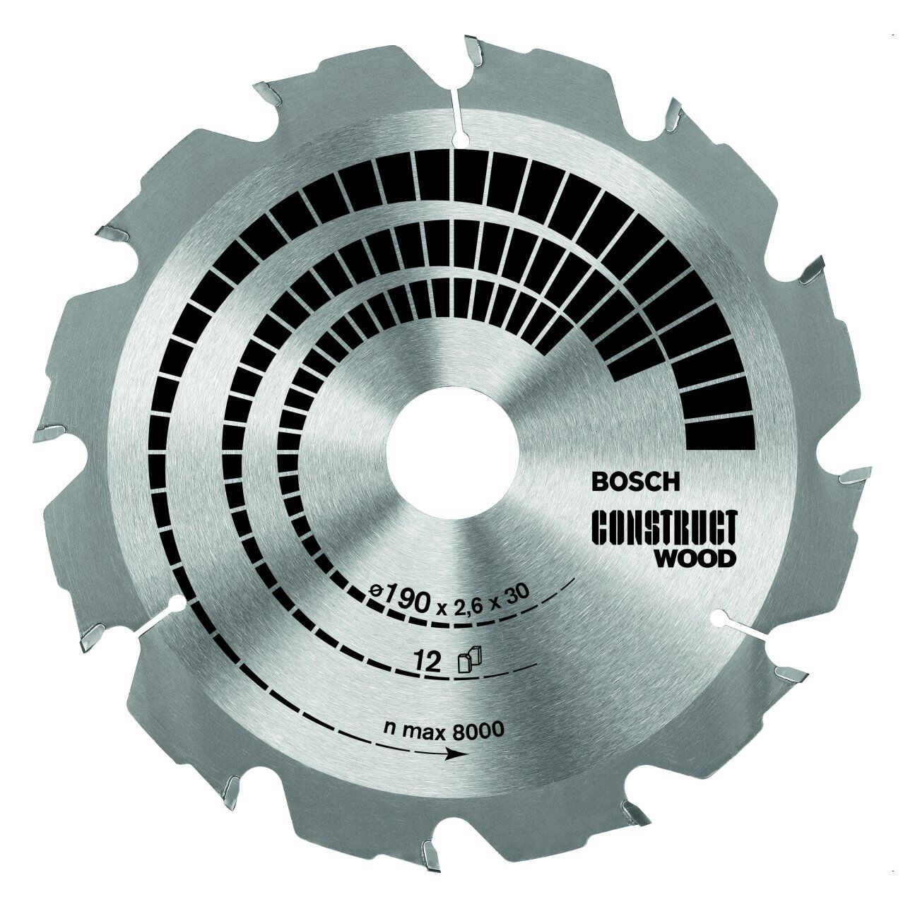 Bosch 190x30 mm 12 Diş İnşaat Ahşabı İçin Daire Testere Bıçağı 2608640633