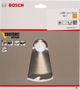 Bosch 190x30 mm 12 Diş İnşaat Ahşabı İçin Daire Testere Bıçağı 2608640633
