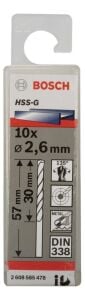 Bosch HSS-G 2,6x57 mm Metal Matkap Ucu 10'lu Paket 2608585478
