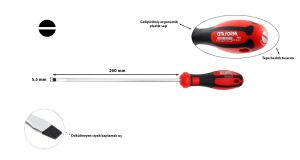 Ceta Form 5,5 x 200 mm Düz Tornavida F10-055-200