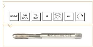 MTE M7 Düz Makine Kılavuzu Kalın Şaftlı HSSE DIN 371/C