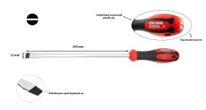 Ceta Form 12 x 250 mm Atölye Tipi Düz Tornavida F10-120-250
