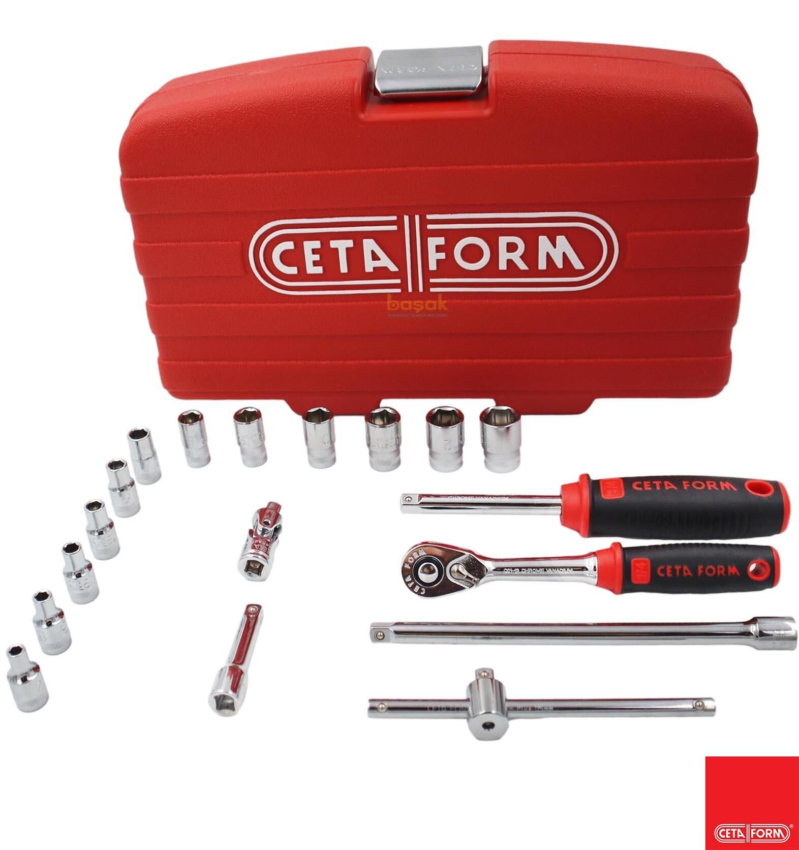 Ceta Form 4-13 mm 1/4” Lokma Takımı Plastik Çantalı 18 Parça C00-18PH2