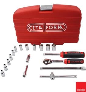 Ceta Form 4-13 mm 1/4” Lokma Takımı Plastik Çantalı 18 Parça C00-18PH2