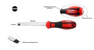 Ceta Form 6,5 x 100 mm Atölye Tipi Düz Tornavida F10-065-100