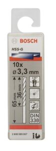 Bosch HSS-G 3,3x65 mm Metal Matkap Ucu 10'lu Paket 2608595057