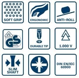 Bosch PZ 1 x 100 mm VDE İzoleli PZ Tornavida 1600A02ND1