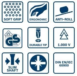 Bosch PZ 1 x 100 mm VDE İzoleli PZ Tornavida 1600A02ND1