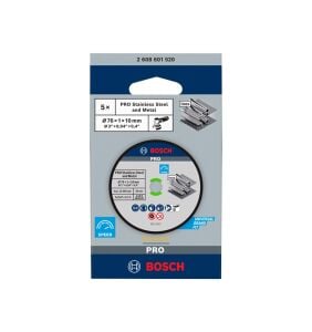 Bosch 76x1x10mm Inox Kesme Diski (5'li pkt) GWS 12V-76 için 2608601520