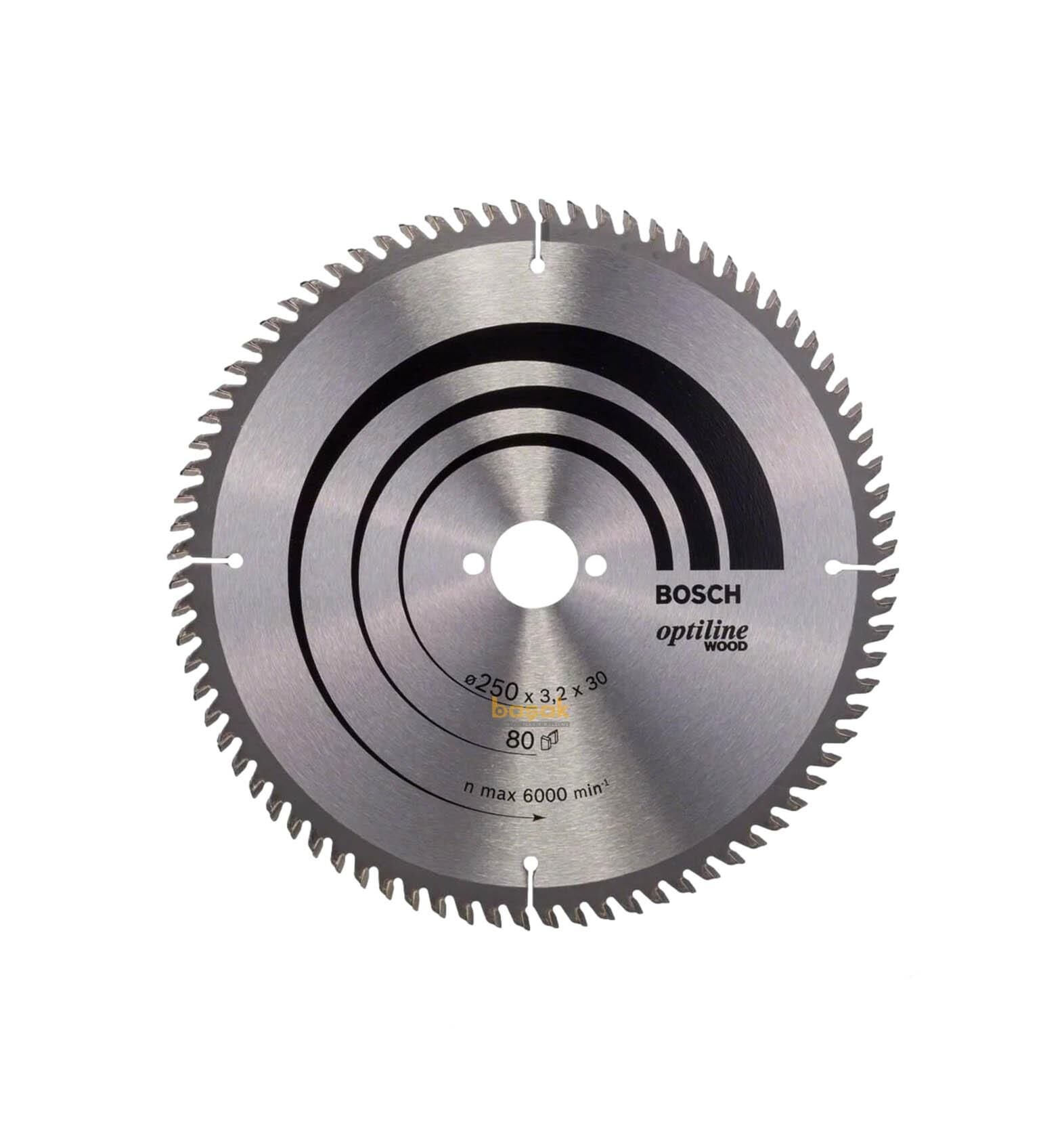Bosch Optiline Ahşap 250x30 mm 80 Diş Daire Testere Bıçağı 2608640660