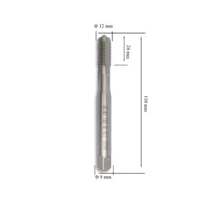 MTE M12 Düz Makine Kılavuzu Kalın Şaftlı HSSE DIN 371/C