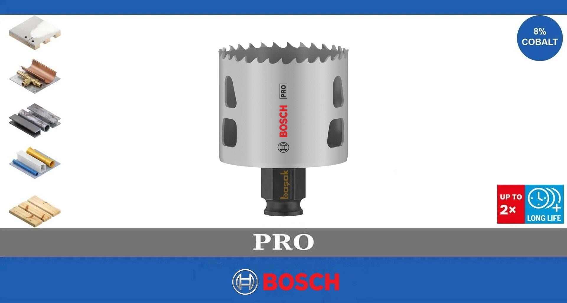 Bosch Pro 57 mm PC Delik Testeresi HSS %8 Kobalt 2608594392