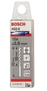 Bosch HSS-G 3,6x70 mm Metal Matkap Ucu 10'lu Paket 2608595332