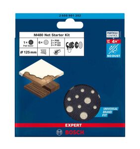 Bosch M480 125 mm 7'li Elek Telli Ağ Zımpara Seti 2608901202