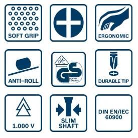 Bosch SL / PH 2 x 125 mm VDE İzoleli Terminal Tornavida 1600A02ND5