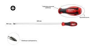 Ceta Form PH1 x 300 mm Ekstra Uzun Yıldız Tornavida F14-001-300