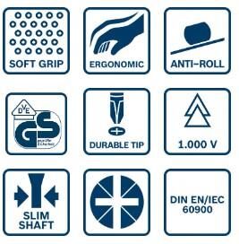 Bosch SL / PZ 2 x 125 mm VDE İzoleli Terminal Tornavida 1600A02ND7