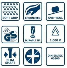 Bosch SL / PZ 2 x 125 mm VDE İzoleli Terminal Tornavida 1600A02ND7