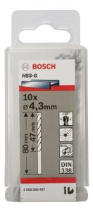 Bosch HSS-G 4,3x80 mm Metal Matkap Ucu 10'lu Paket 2608585487