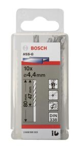 Bosch HSS-G 4,4x80 mm Metal Matkap Ucu 10'lu 2608595333
