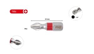 Ceta Form PH2 x 25 mm Yıldız Bits Uç Renk Kodlu CB/252TC