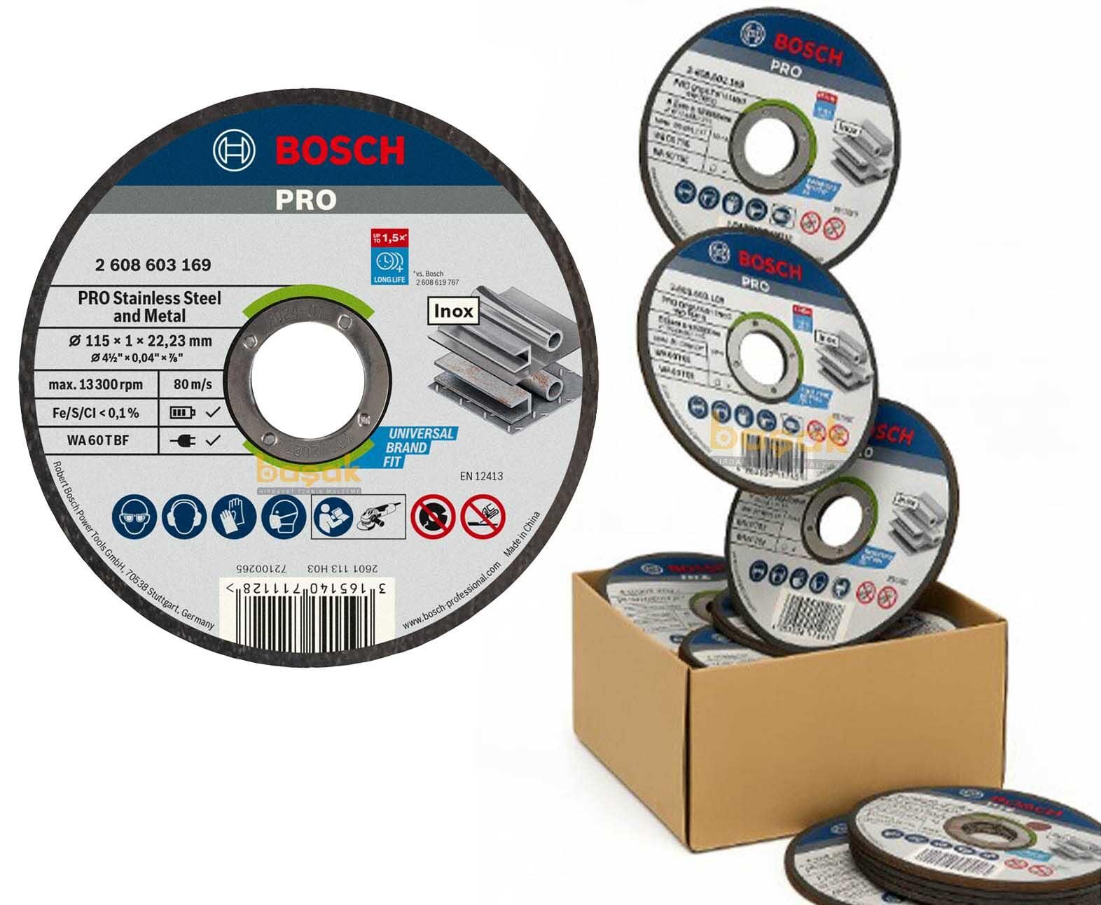Bosch Pro 115x1 mm Paslanmaz ve Metal Kesme Taşı 25 li Paket 2608603169
