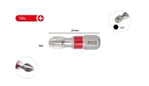 Ceta Form PH3 x 25 mm Yıldız Bits Uç Renk Kodlu  CB/253TC