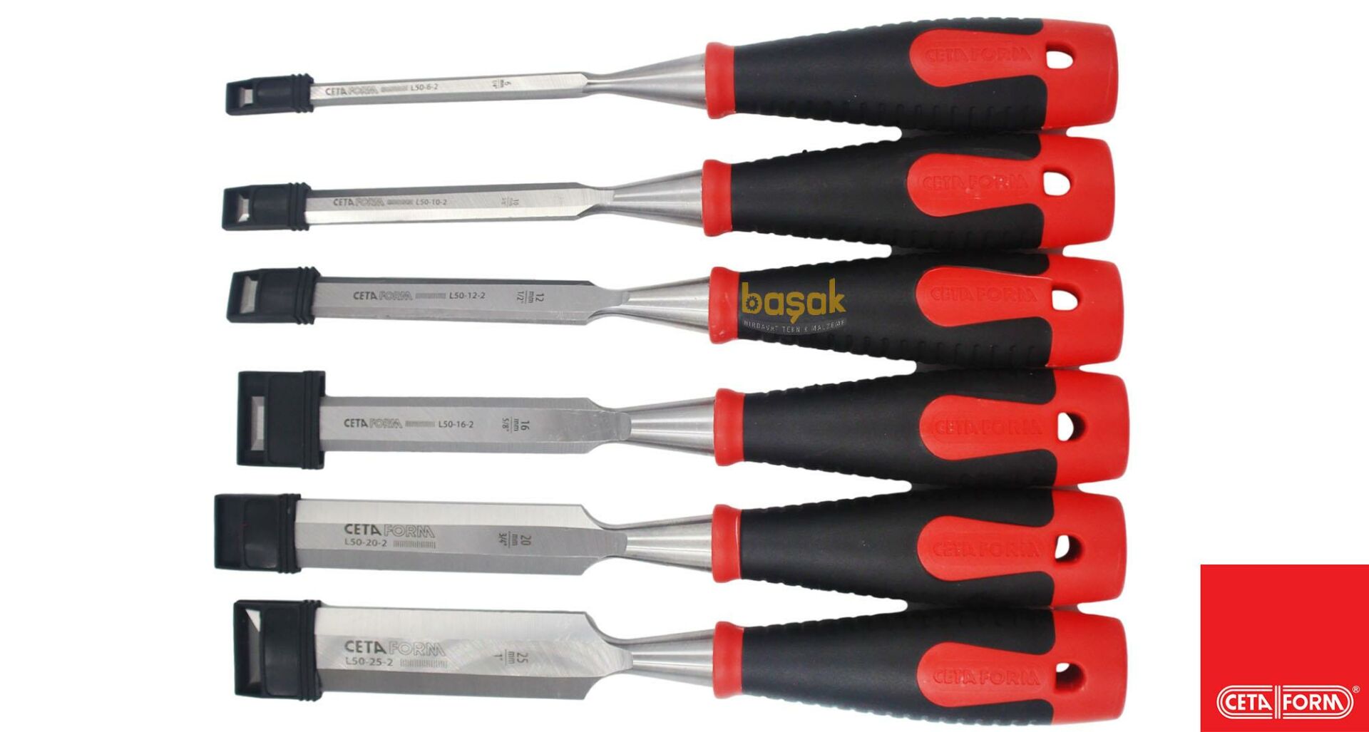 Ceta Form 6 Parça Plastik Saplı Iskarpela Takımı (Ahşap Kutulu) L50-W6-2