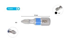 Ceta Form PZ  1 x 25 mm Yıldız Bits Uç Renk Kodlu  CB/351TC