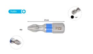 Ceta Form PZ  2 x 25 mm Yıldız Bits Uç Renk Kodlu CB/352TC