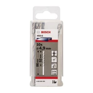 Bosch HSS-G 4,9x86 mm Metal Matkap Ucu 10'lu Paket 2608585490