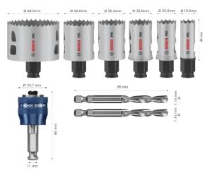 Bosch Pro PC Multi 9 Parça Panç Testere Seti 19-68 mm 2608594423