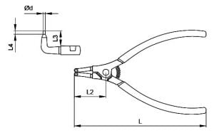 Ceta Form 225 mm Dış Segman Pensesi Eğri Uçlu-Yaylı E66-44-0225