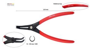 Ceta Form 225 mm Dış Segman Pensesi Eğri Uçlu-Yaylı E66-44-0225