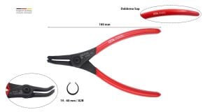 Ceta Form 180 mm Dış Segman Pensesi Eğri Uçlu-Yaylı E66-44-0180