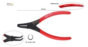 Ceta Form 140 mm Dış Segman Pensesi Eğri Uçlu-Yaylı E66-44-0140