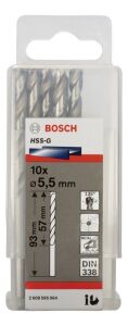 Bosch HSS-G 5,5 mm 10'lu Taşlanmış Metal Matkap Ucu 2608595064
